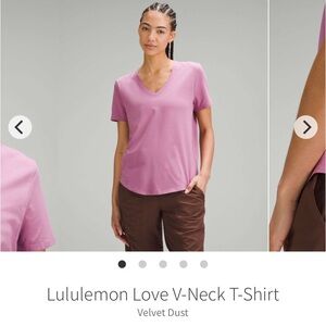 Lululemon Love V-Neck T-Shirt Velvet Dust tee pink purple size 4